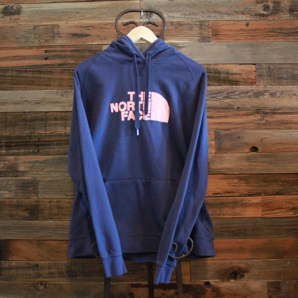 Navy Blue and Corral North Face Hoodie